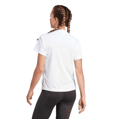 White - Back - Adidas Womens-Ladies Run It Love Logo T-Shirt