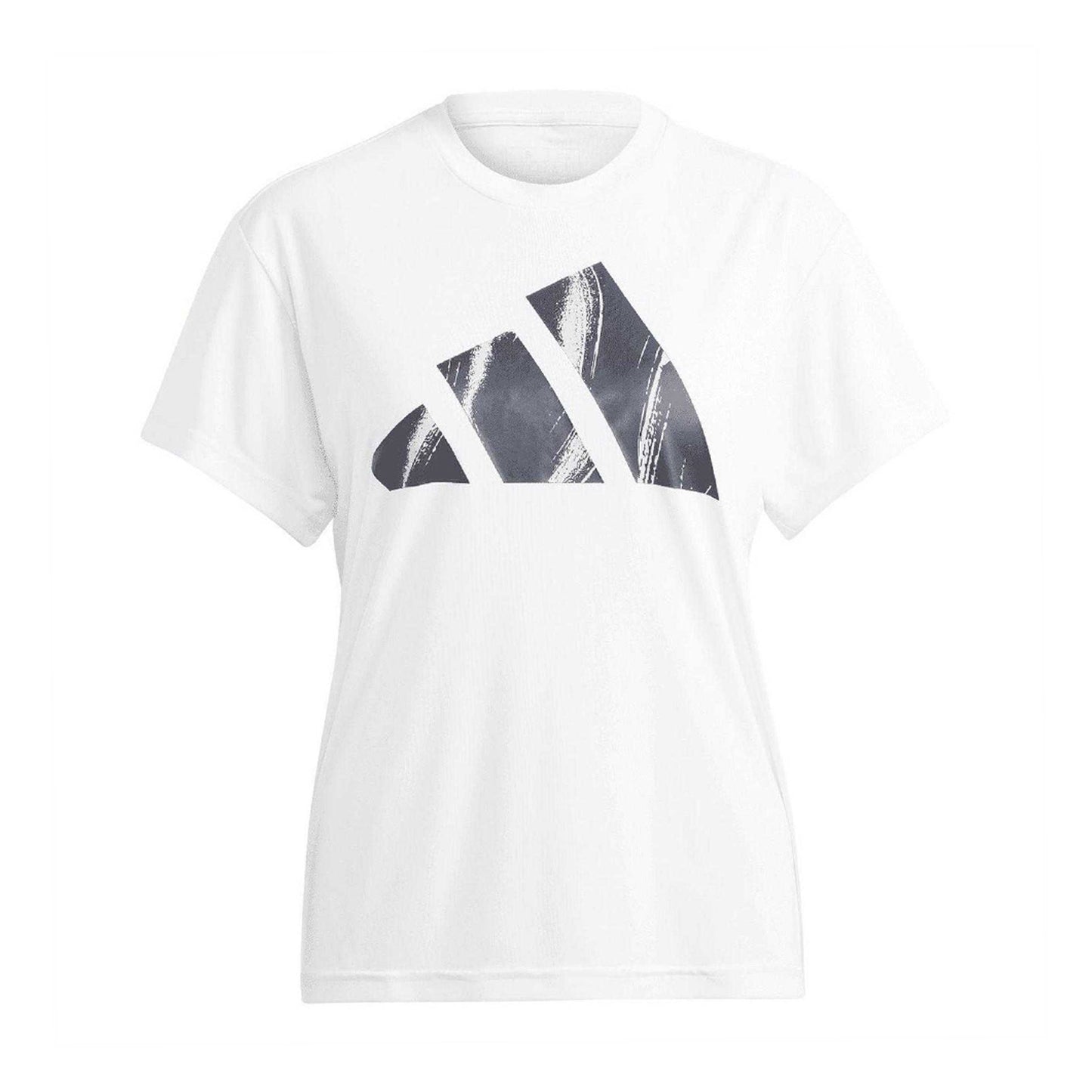White - Front - Adidas Womens-Ladies Run It Love Logo T-Shirt