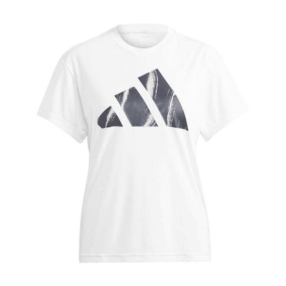 White - Front - Adidas Womens-Ladies Run It Love Logo T-Shirt