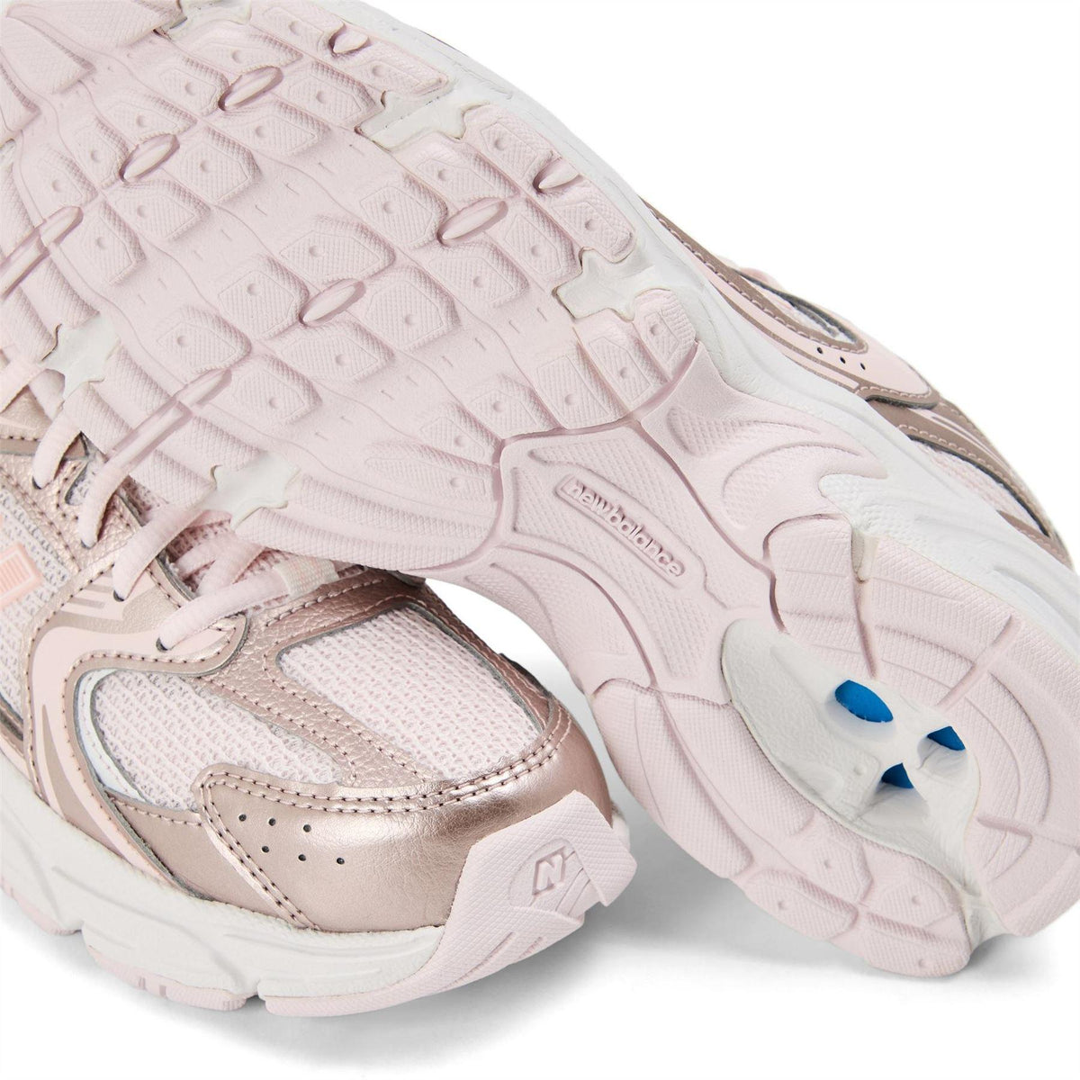 Shell Pink - Side - New Balance Childrens-Kids 530 Leather Trainers