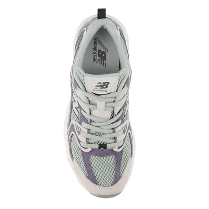 Grey - Side - New Balance Childrens-Kids 530 Leather Trainers