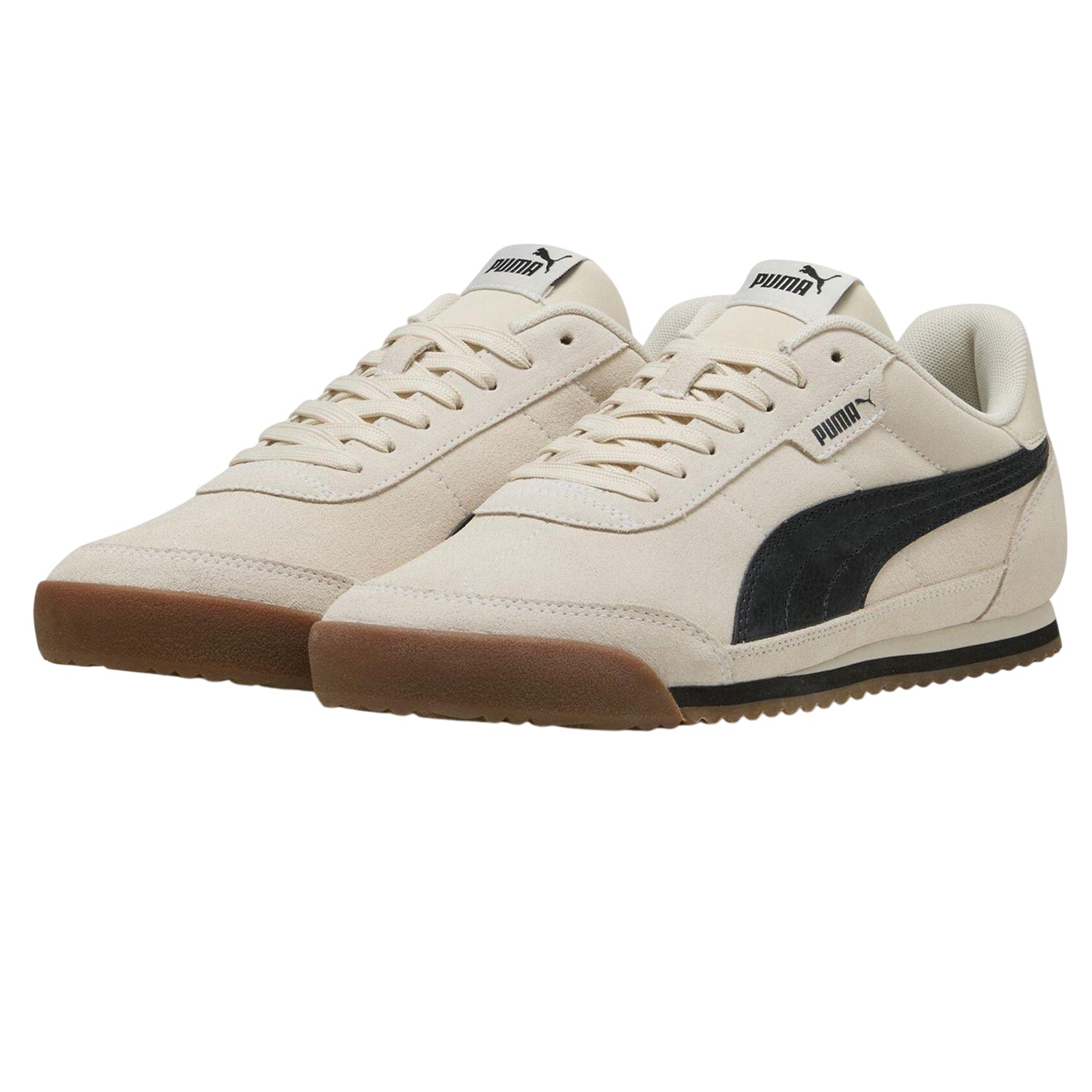 Oak-Grey - Side - Puma Mens Turino 2 Suede Trainers