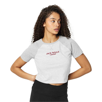 Grey Marl Marl - Side - Jack Wills Womens-Ladies Lettering Oversized Crop T-Shirt