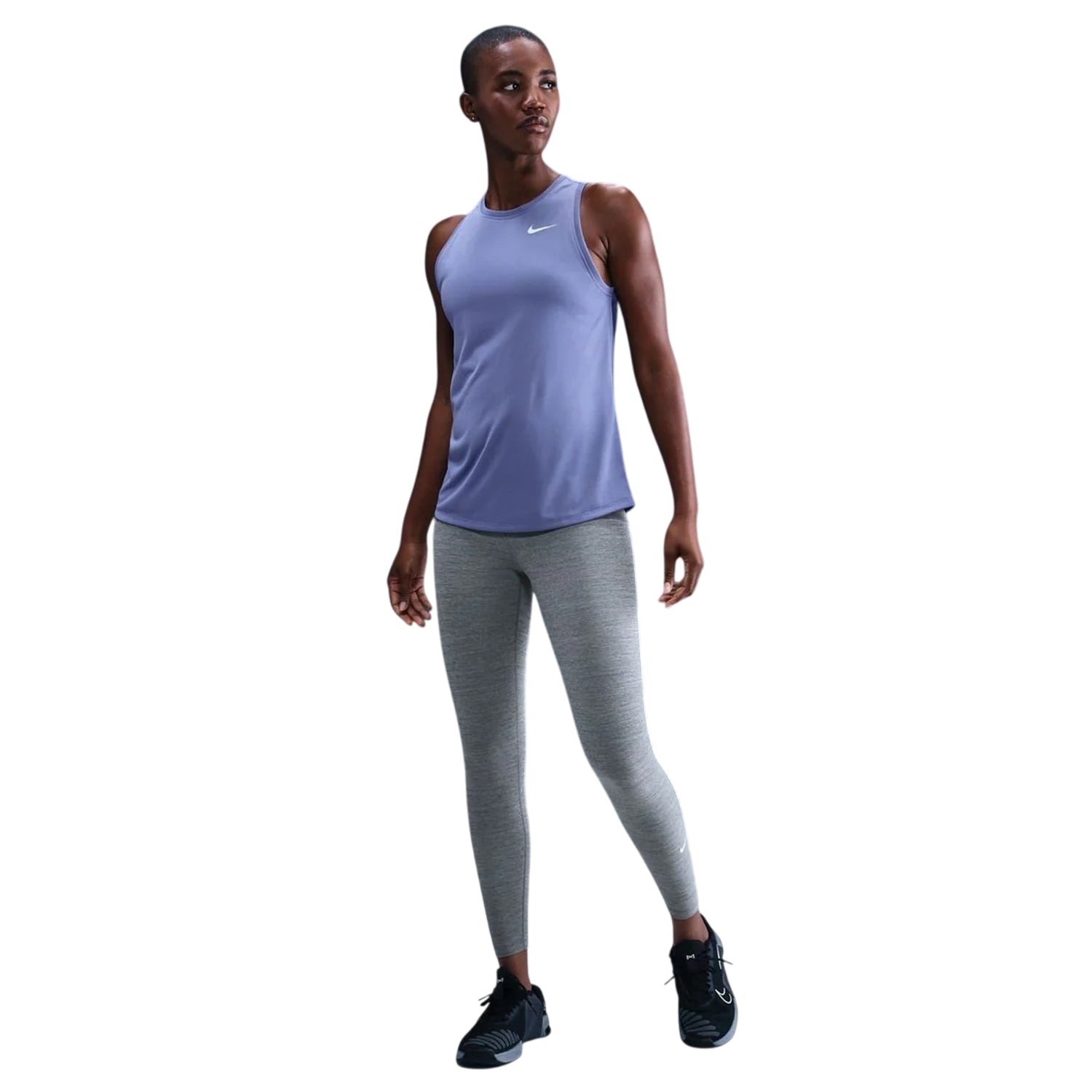 Light Smoke Grey - Side - Nike Womens-Ladies One Dri-FIT High Rise Tights