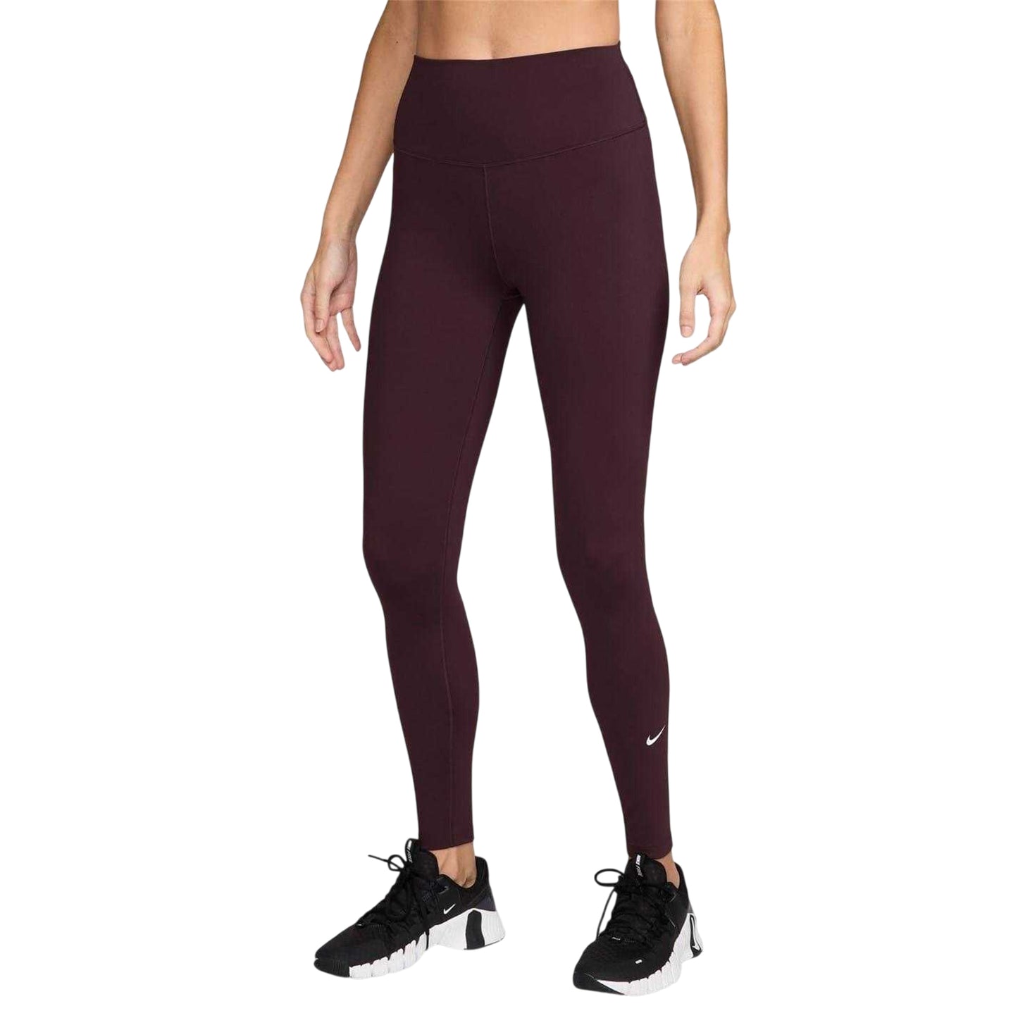 Burgundy - Front - Nike Womens-Ladies One Dri-FIT High Rise Tights