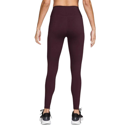 Burgundy - Back - Nike Womens-Ladies One Dri-FIT High Rise Tights