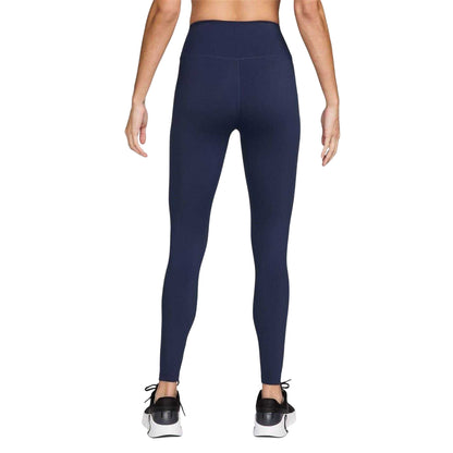 Midnight Navy - Back - Nike Womens-Ladies One Dri-FIT High Rise Tights