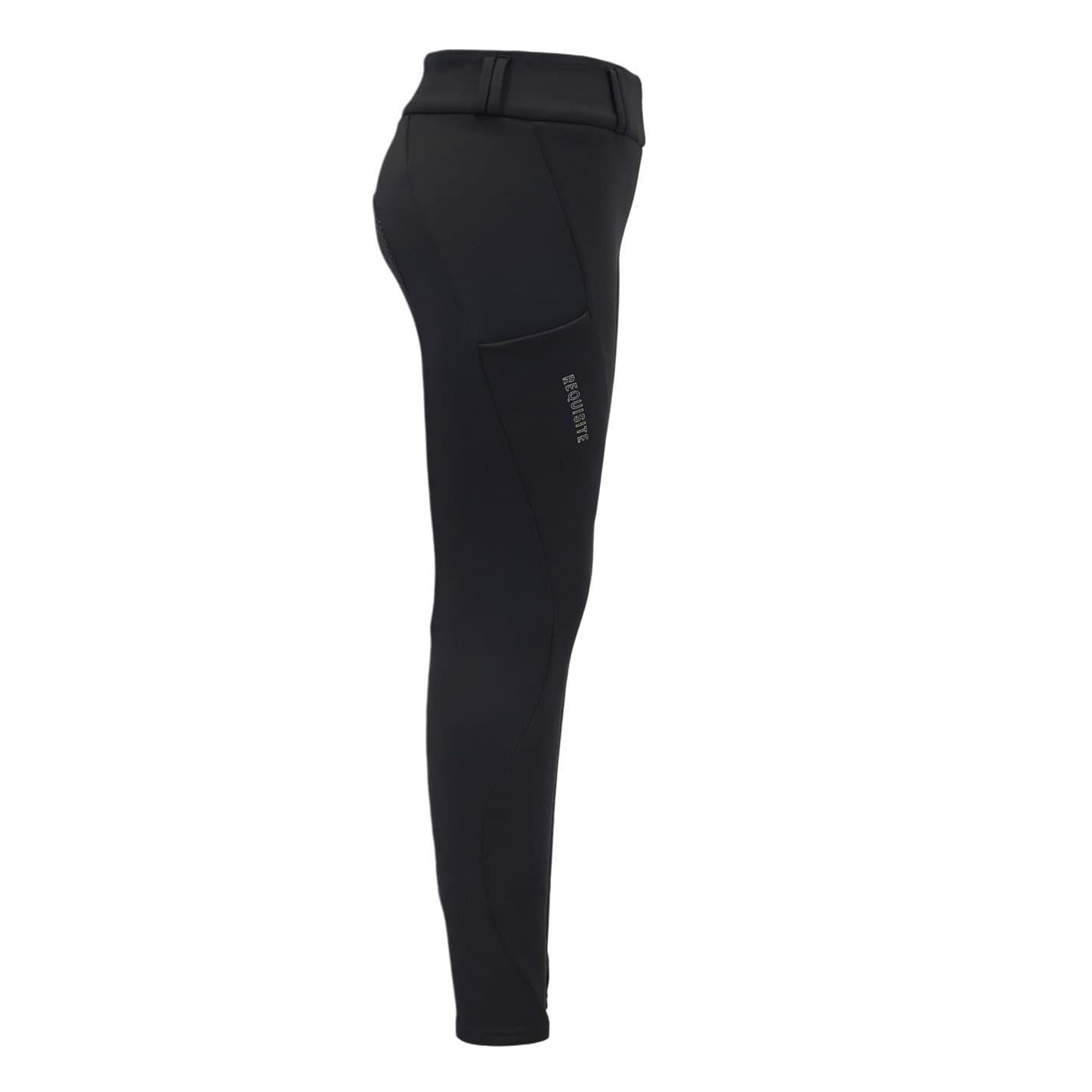 Black - Side - Requisite Womens-Ladies Horse Riding Tights
