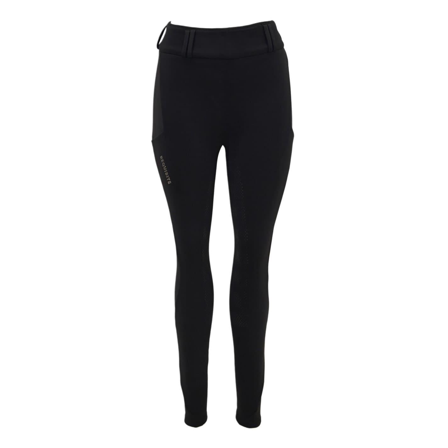 Black - Front - Requisite Womens-Ladies Horse Riding Tights