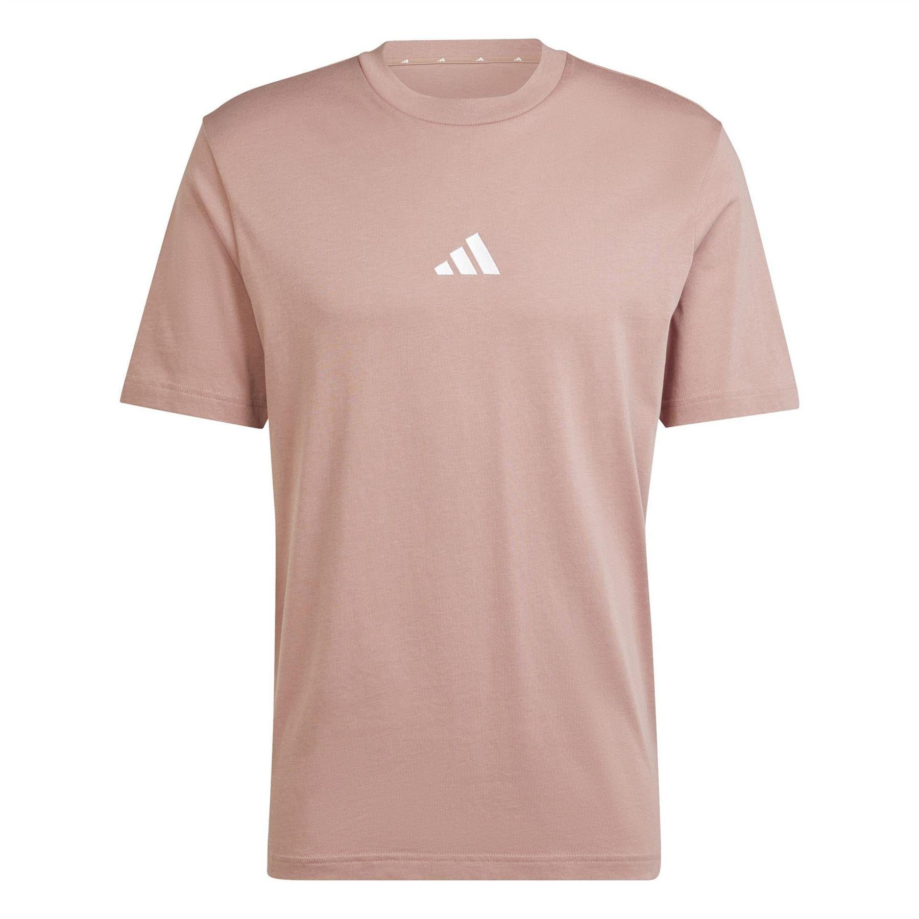 Warm Clay - Front - Adidas Mens Essentials Logo Single Jersey T-Shirt