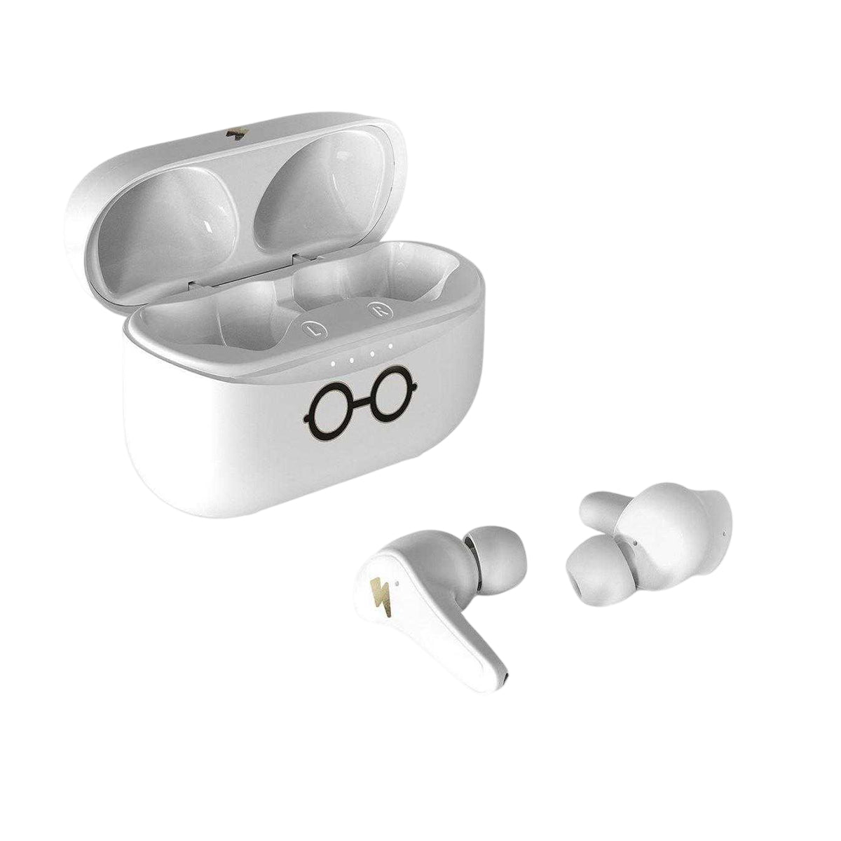 White-Black - Side - Harry Potter Lightning Bolt & Glasses Harry Potter Wireless Earbuds