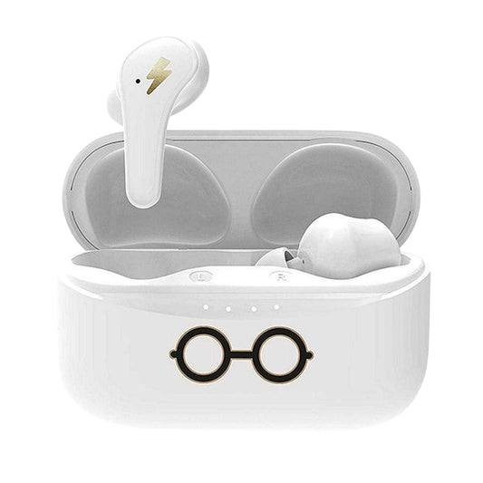White-Black - Front - Harry Potter Lightning Bolt & Glasses Harry Potter Wireless Earbuds