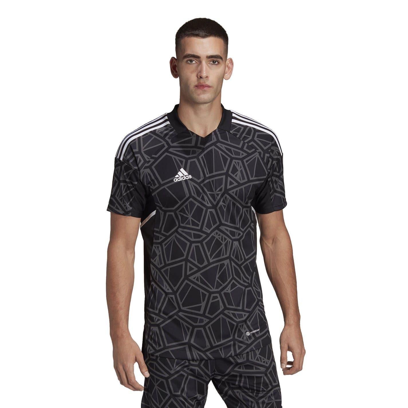 Black - Side - Adidas Mens Condivo 22 Geometric Goalkeeper Jersey