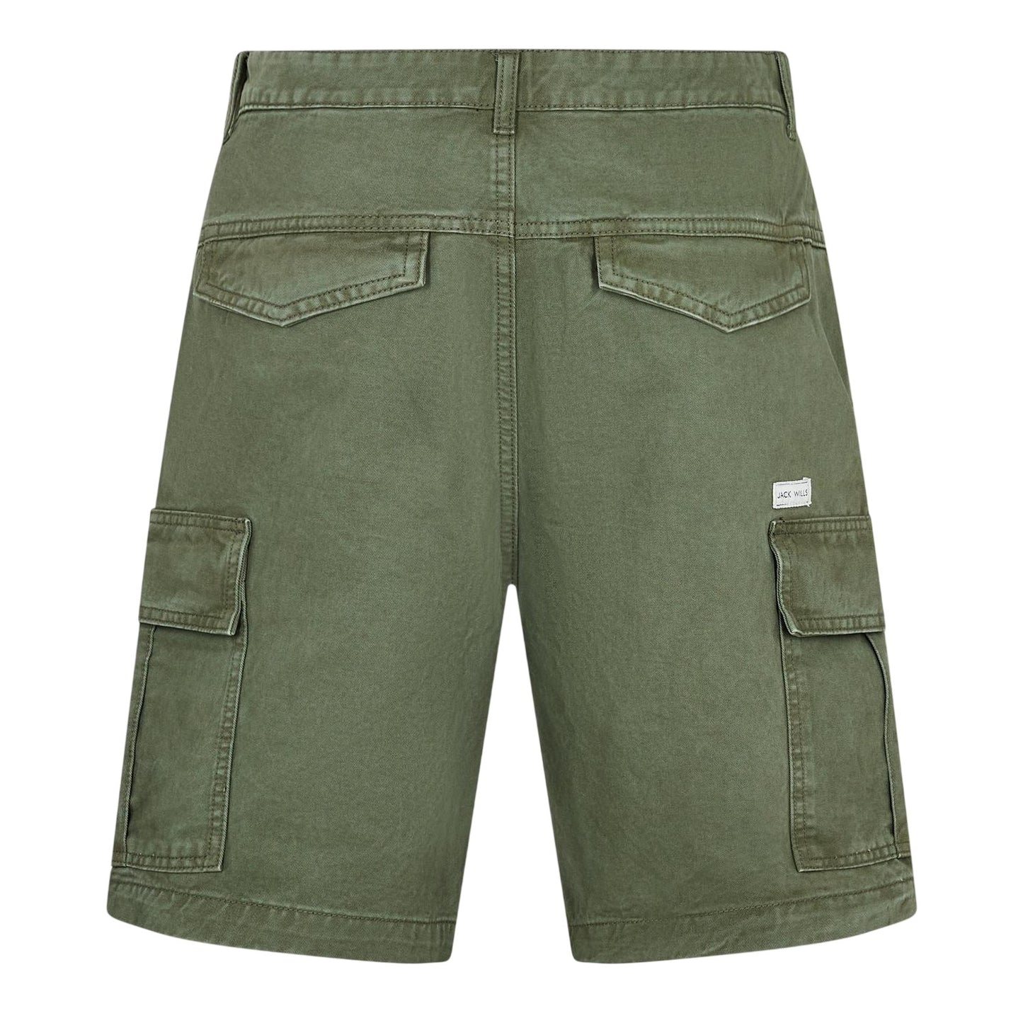 Khaki Green - Back - Jack Wills Mens Cargo Shorts