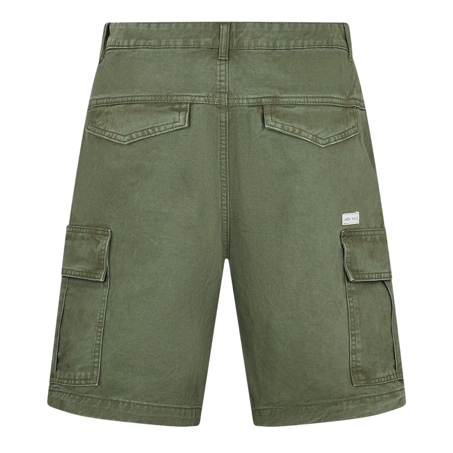 Khaki Green - Back - Jack Wills Mens Cargo Shorts