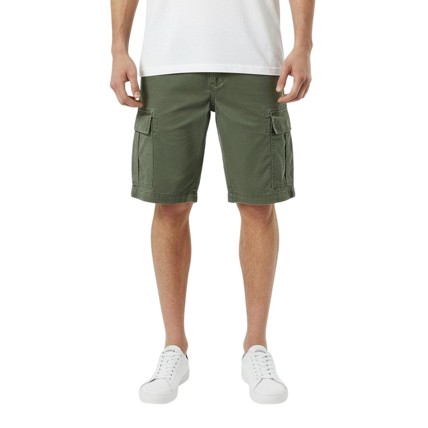 Khaki Green - Side - Jack Wills Mens Cargo Shorts