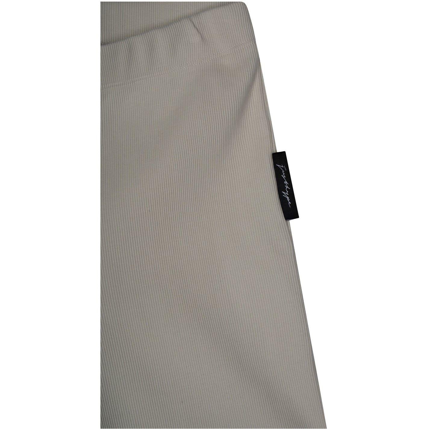 Beige - Back - Hype Womens-Ladies Ribbed Slim Shorts