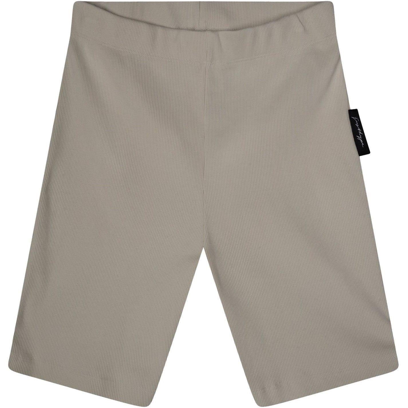 Beige - Front - Hype Womens-Ladies Ribbed Slim Shorts
