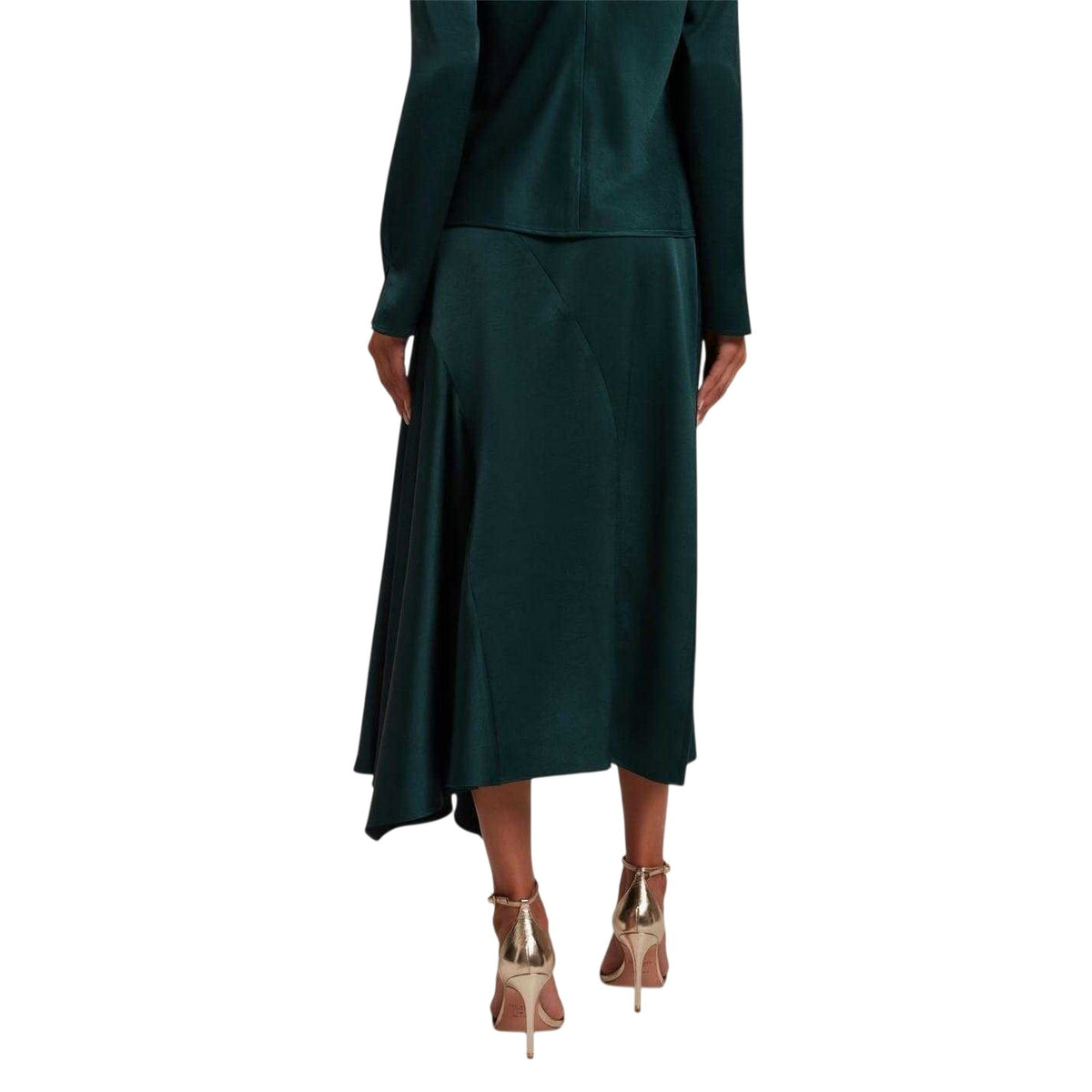 Dark Green - Back - Ted Baker Womens-Ladies Midi Skirt