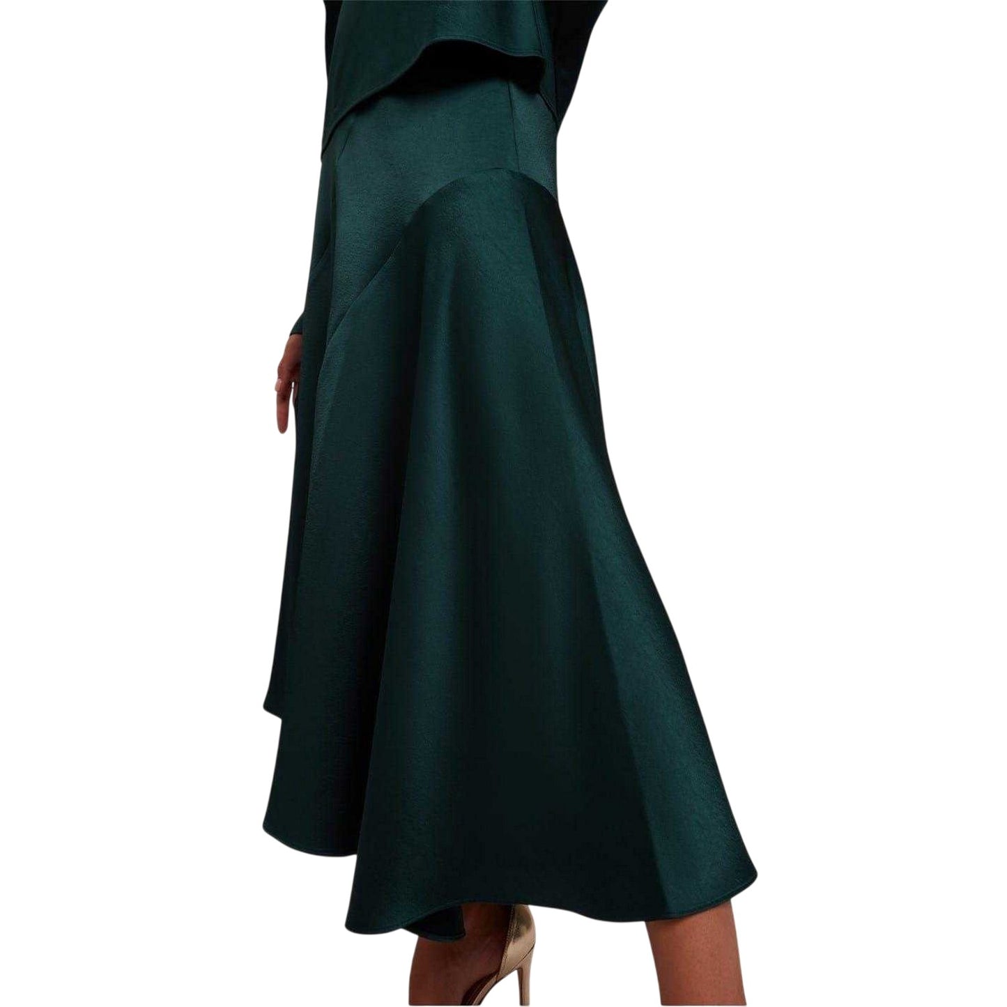 Dark Green - Side - Ted Baker Womens-Ladies Midi Skirt