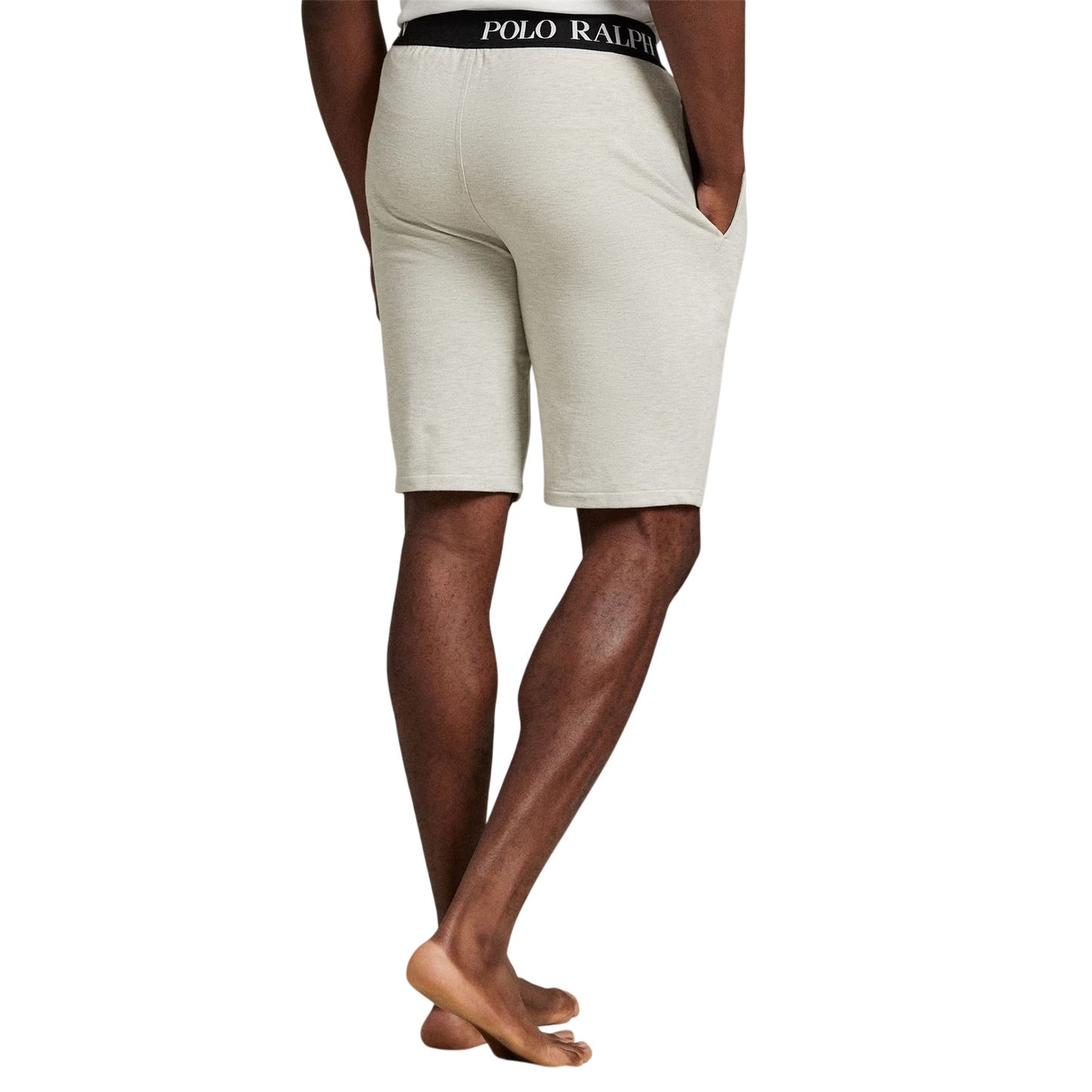 Light Heather Grey - Back - Ralph Lauren Mens Puck Logo Shorts