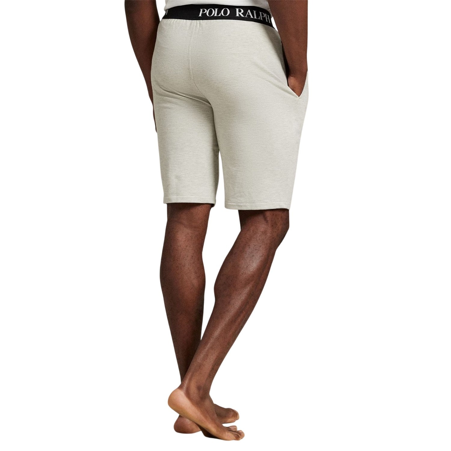 Light Heather Grey - Back - Ralph Lauren Mens Puck Logo Shorts