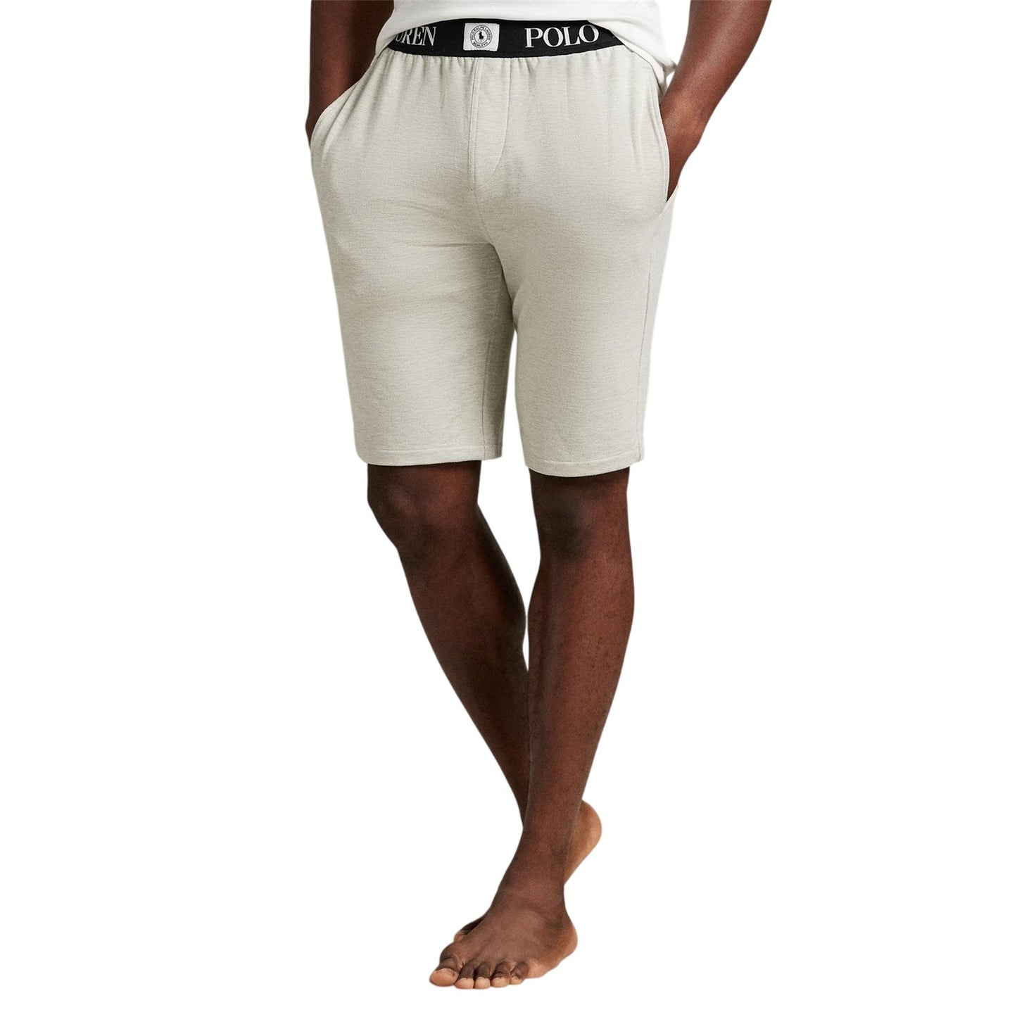 Light Heather Grey - Side - Ralph Lauren Mens Puck Logo Shorts