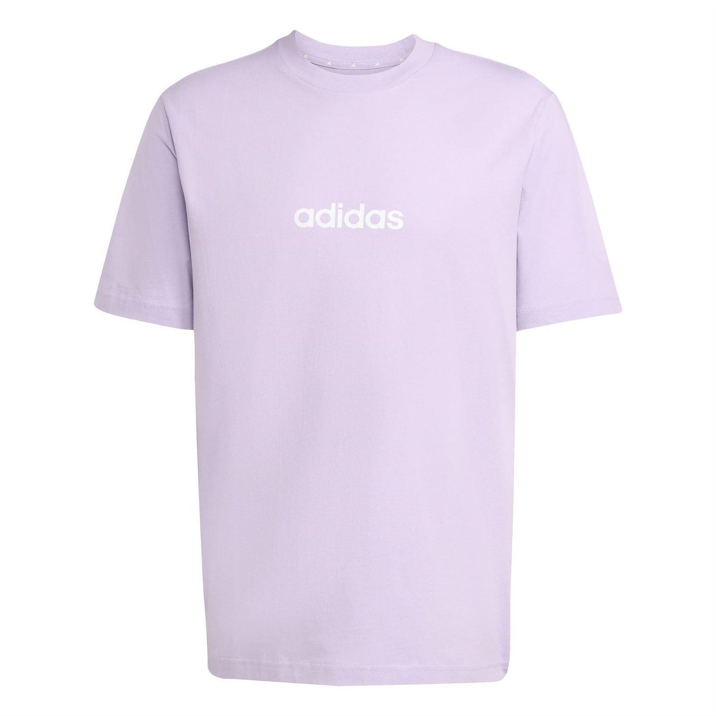 Plum - Front - Adidas Mens Essentials Linear Single Jersey T-Shirt