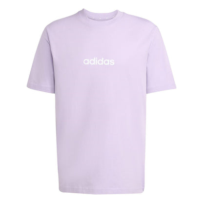 Plum - Front - Adidas Mens Essentials Linear Single Jersey T-Shirt