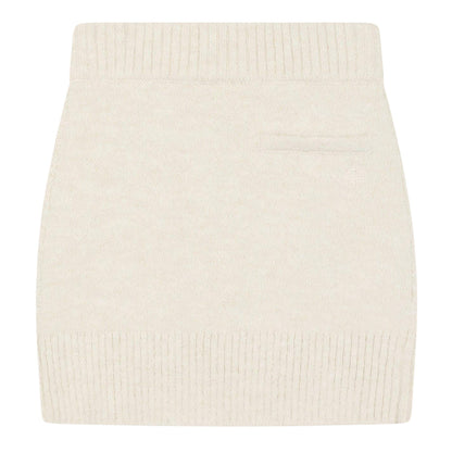Grey - Back - Couture Womens-Ladies Logo Knitted Mini Skirt