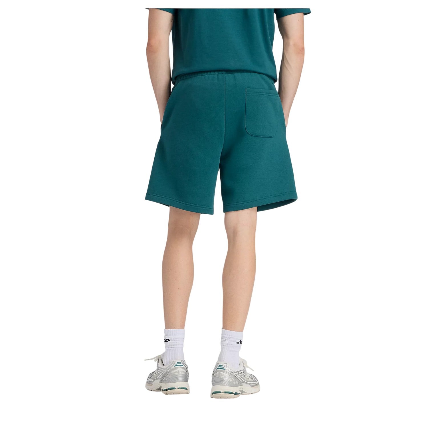 Green - Back - New Balance Mens Essentials Fleece Shorts