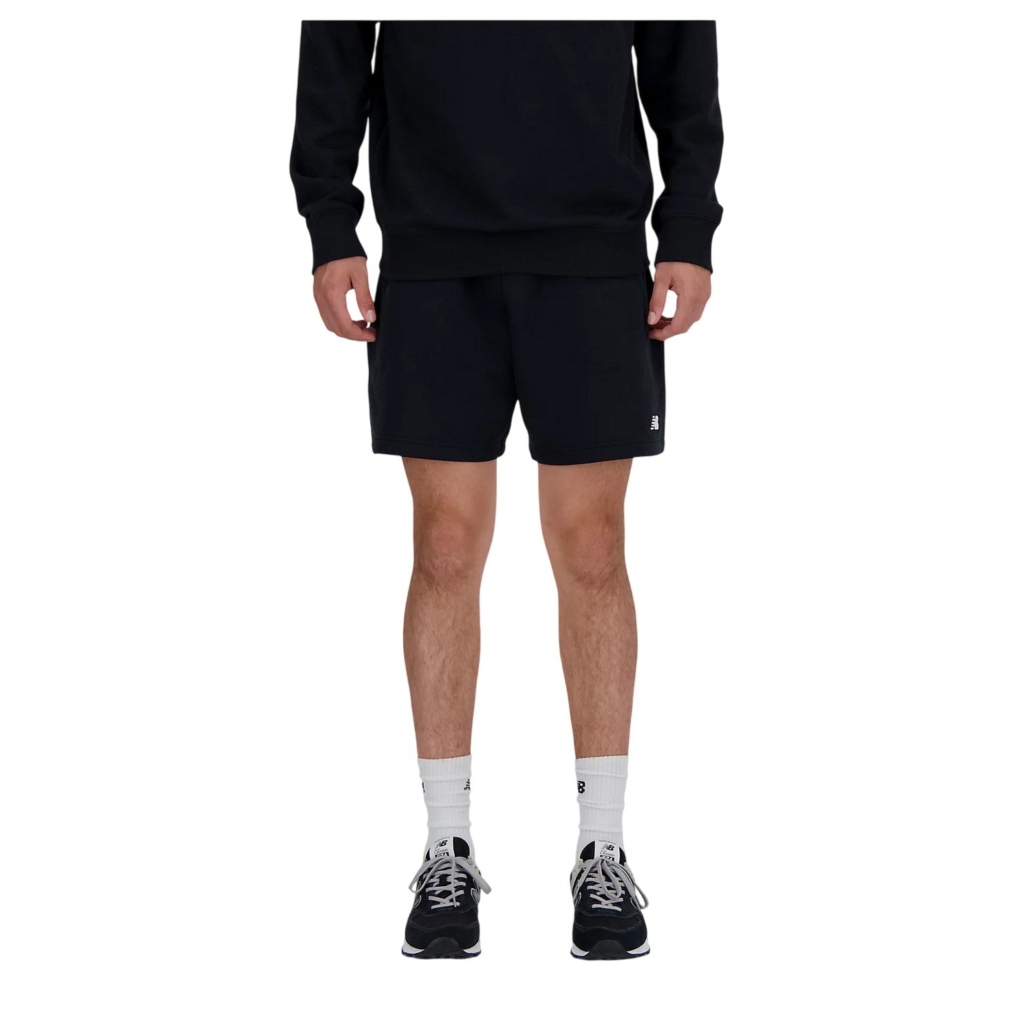 Black - Front - New Balance Mens Essentials Fleece Shorts
