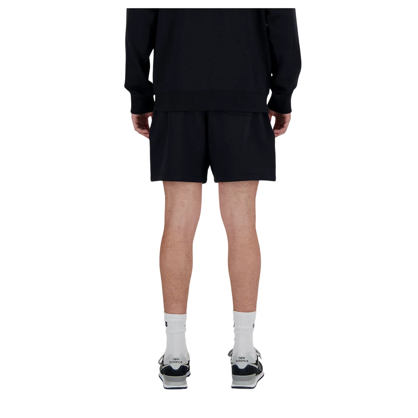 Black - Back - New Balance Mens Essentials Fleece Shorts