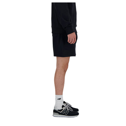 Black - Side - New Balance Mens Essentials Fleece Shorts