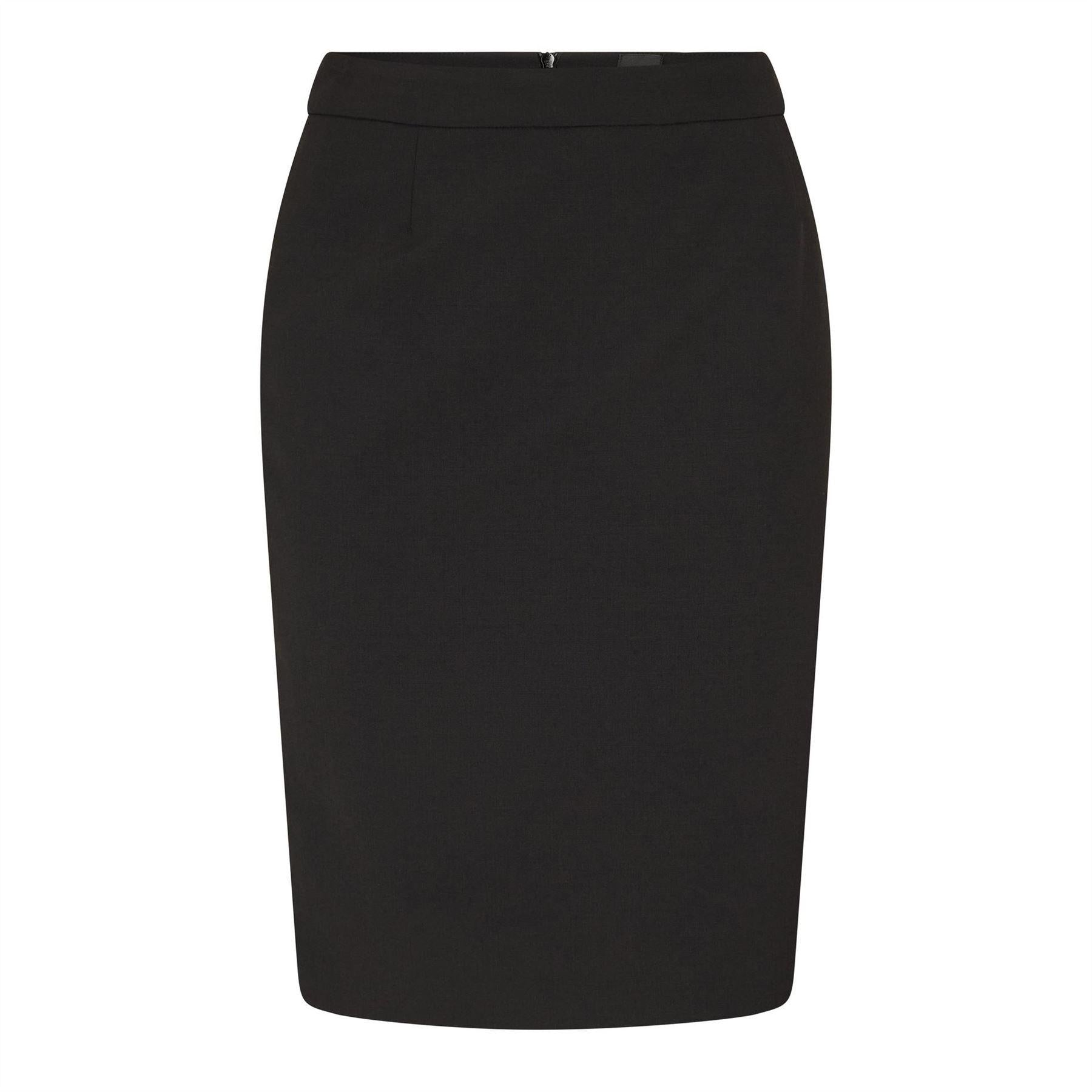 Black - Front - Boss Womens-Ladies Vilea Jersey Casual Pencil Skirt