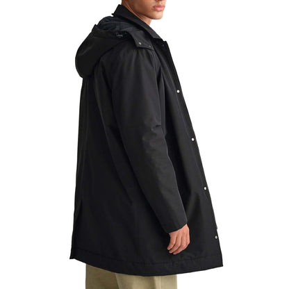 Black - Back - Gant Mens Padded Car Coat
