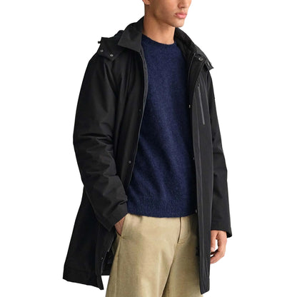 Black - Side - Gant Mens Padded Car Coat