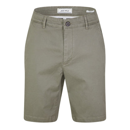 Olive - Front - Jack Wills Mens Plain Chino Shorts