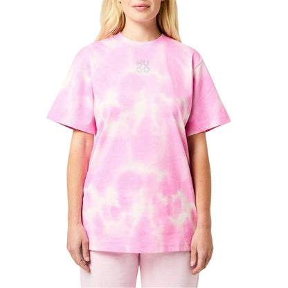 Medium Pink - Lifestyle - Hugo Womens-Ladies Tie Dye Crew Neck T-Shirt