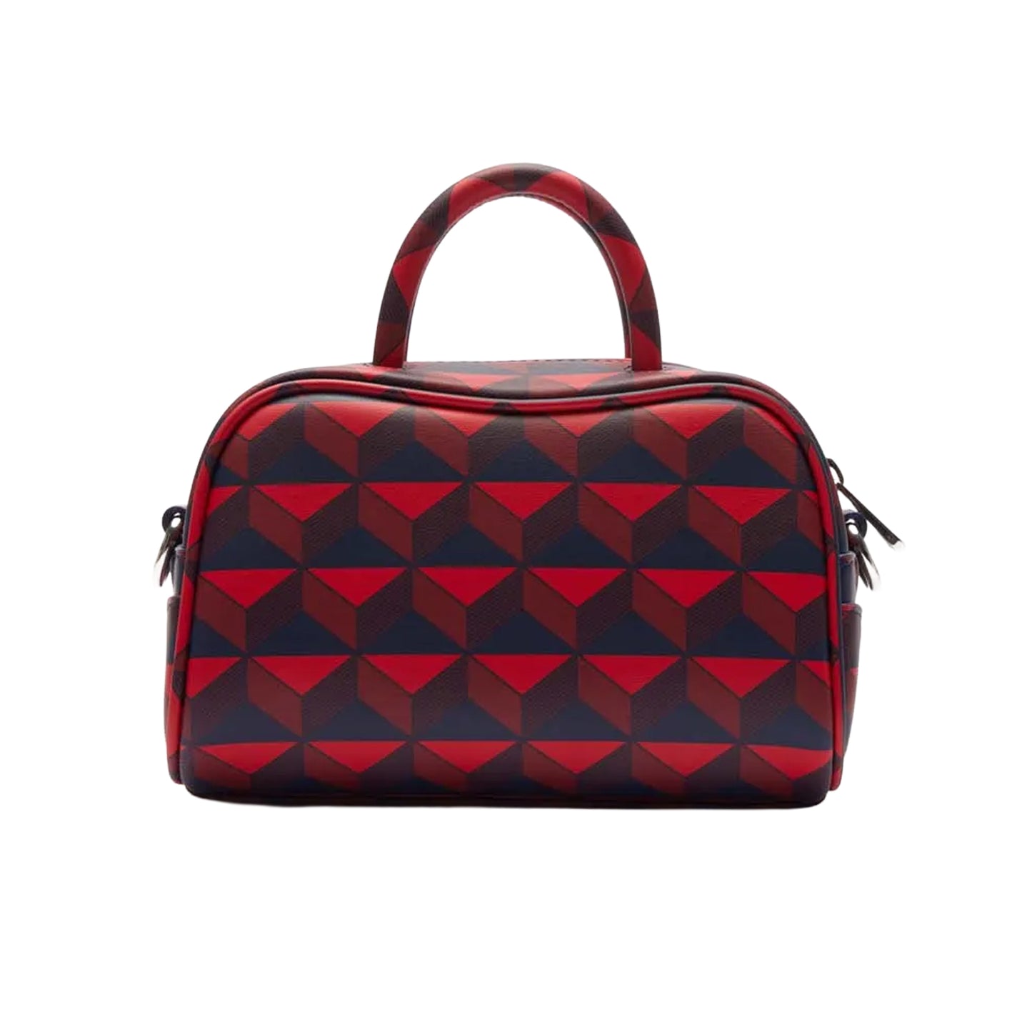 Red - Back - Lacoste Womens-Ladies Lora Mini Cow Leather Crossbody Bag