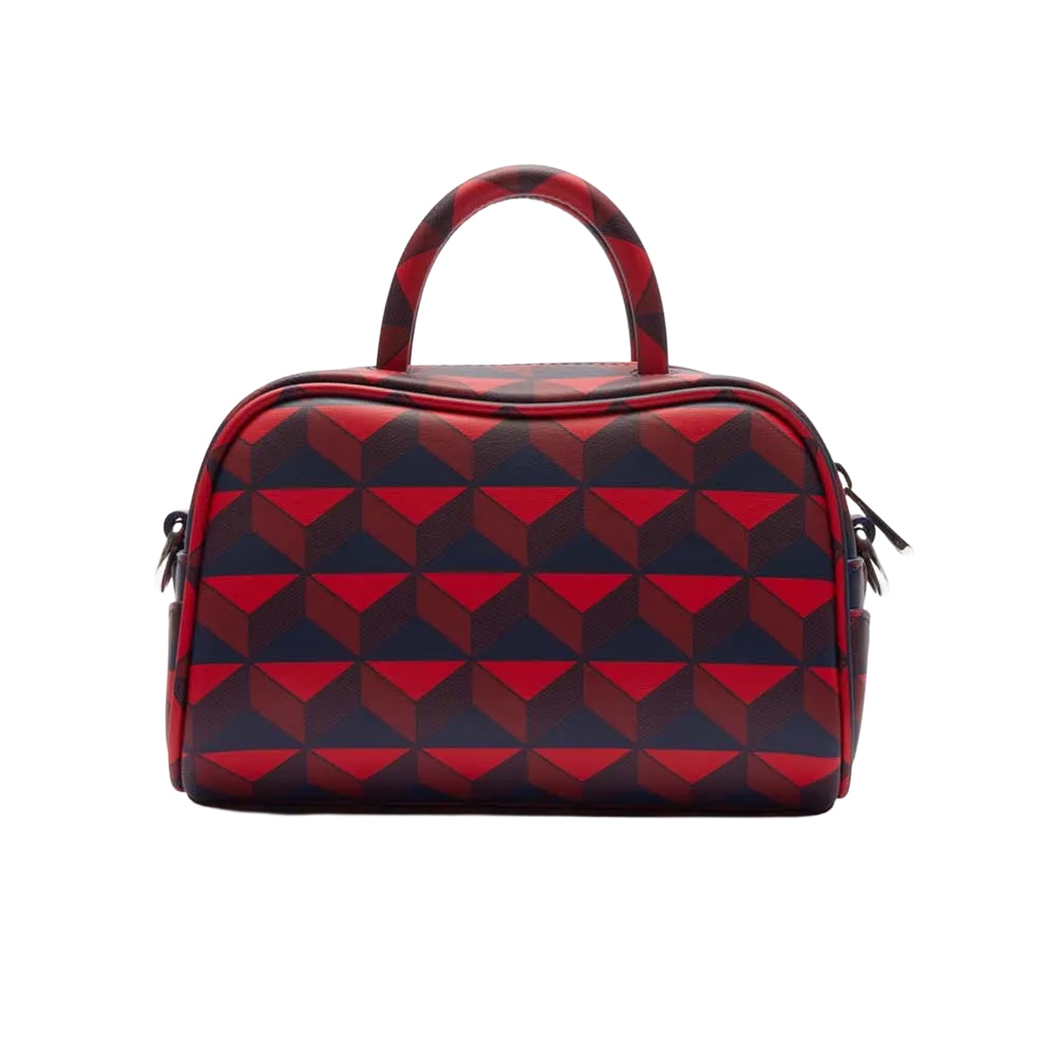 Red - Back - Lacoste Womens-Ladies Lora Mini Cow Leather Crossbody Bag