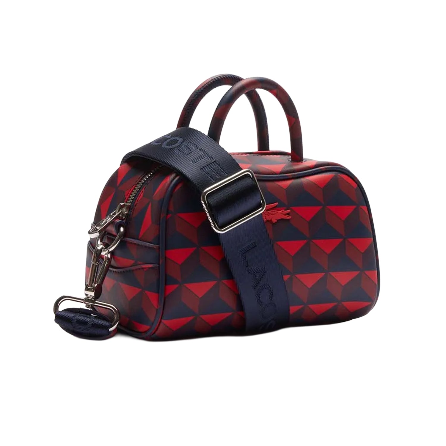 Red - Side - Lacoste Womens-Ladies Lora Mini Cow Leather Crossbody Bag