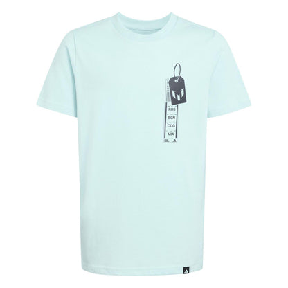 Aqua - Front - Adidas Childrens-Kids Messi T-Shirt