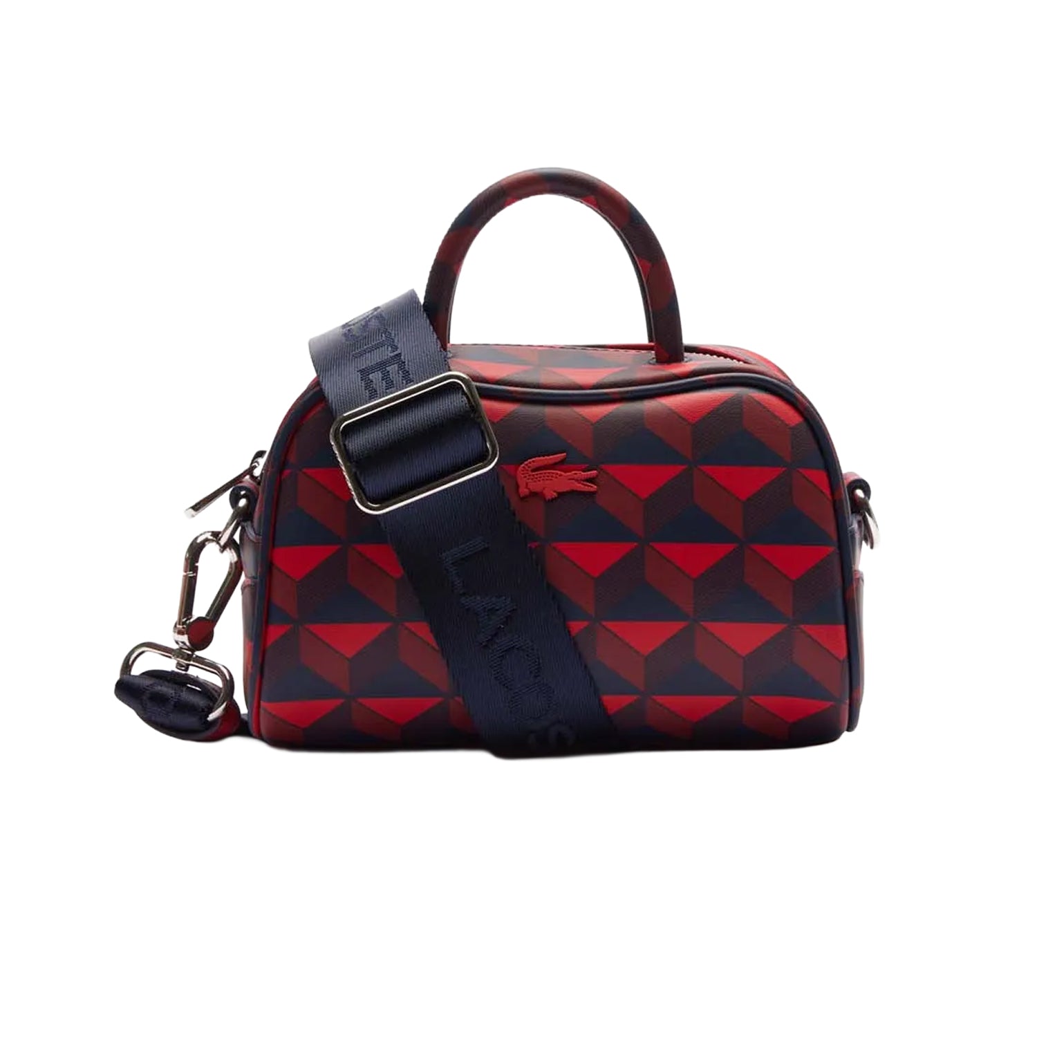 Red - Front - Lacoste Womens-Ladies Lora Mini Cow Leather Crossbody Bag