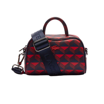 Red - Front - Lacoste Womens-Ladies Lora Mini Cow Leather Crossbody Bag
