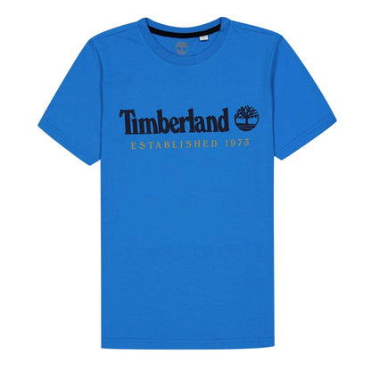 Blue - Front - Timberland Childrens-Kids Established Logo T-Shirt