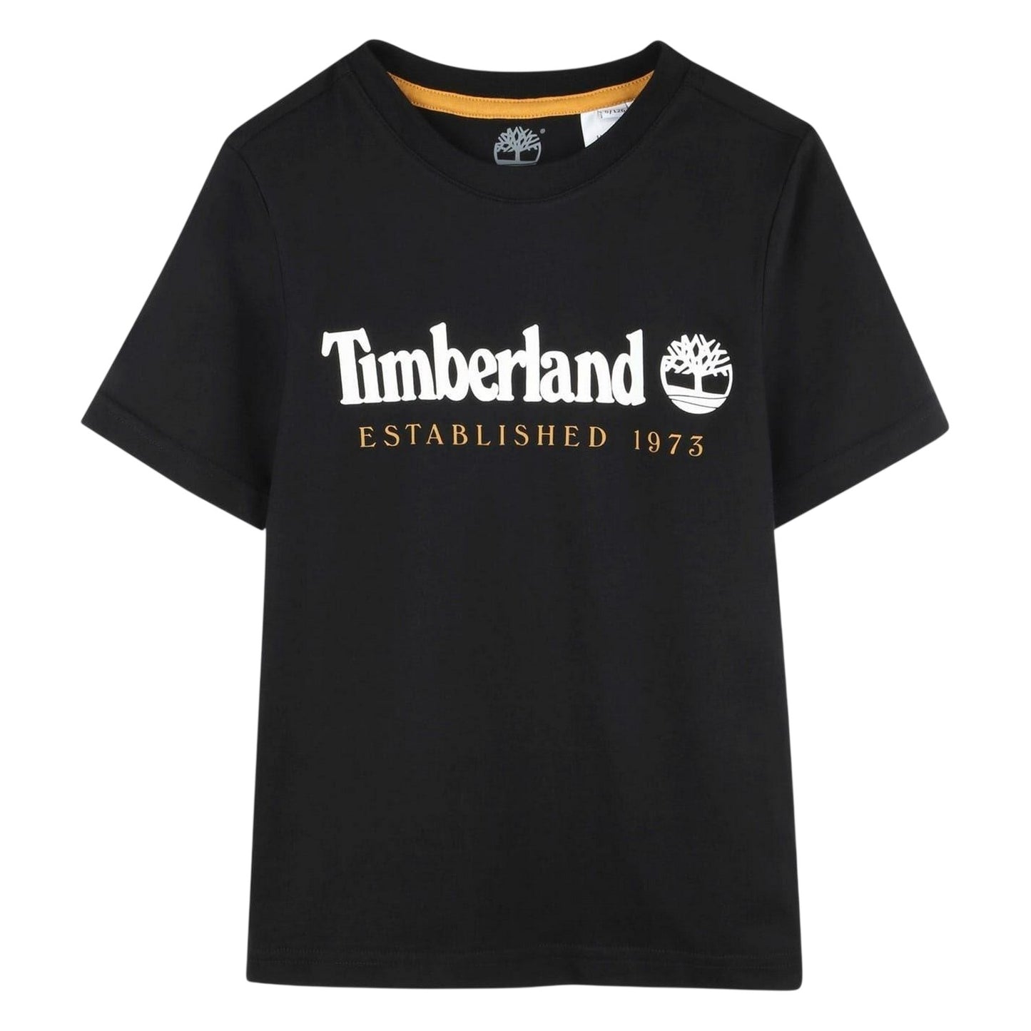 Black - Front - Timberland Childrens-Kids Established Logo T-Shirt
