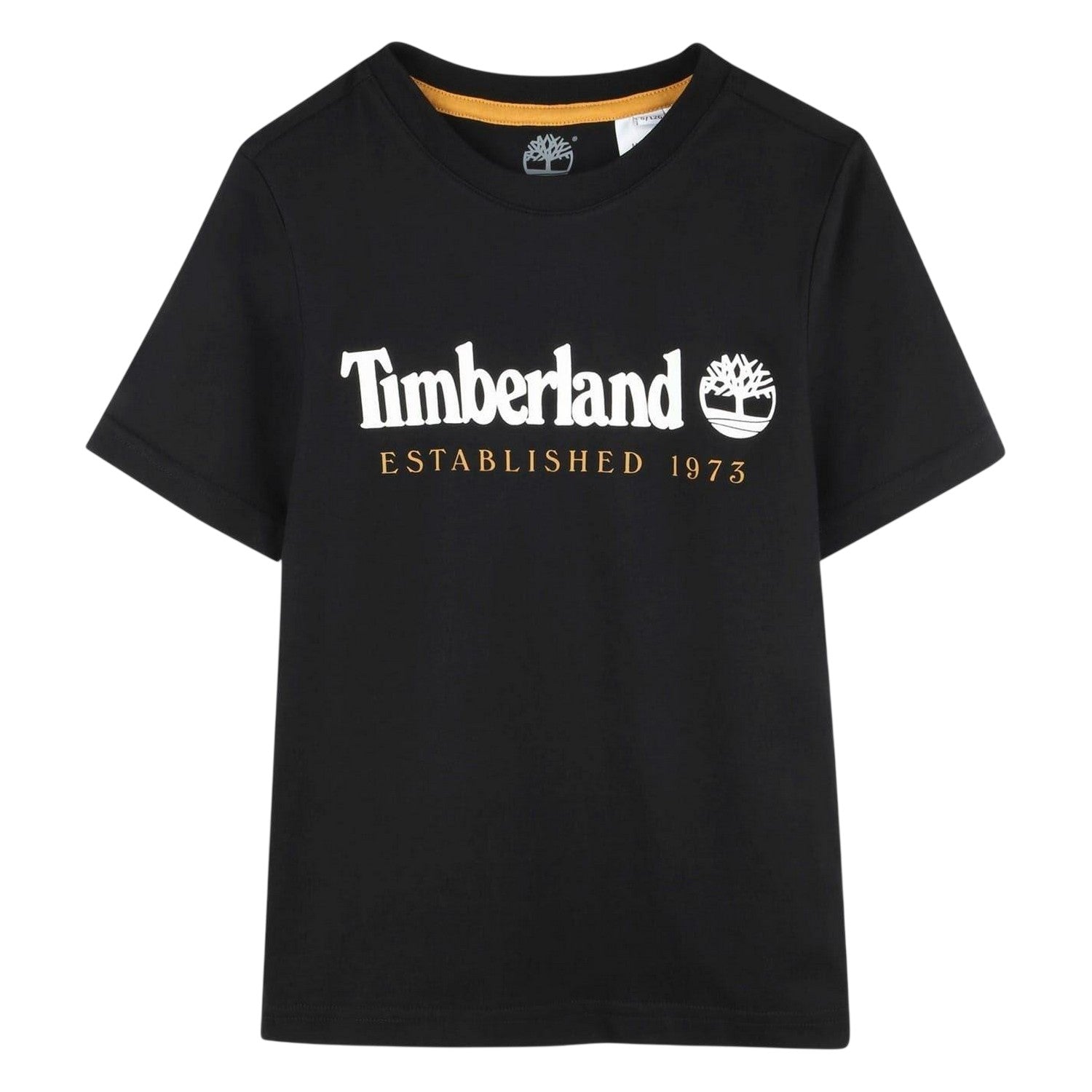 Black - Front - Timberland Childrens-Kids Established Logo T-Shirt