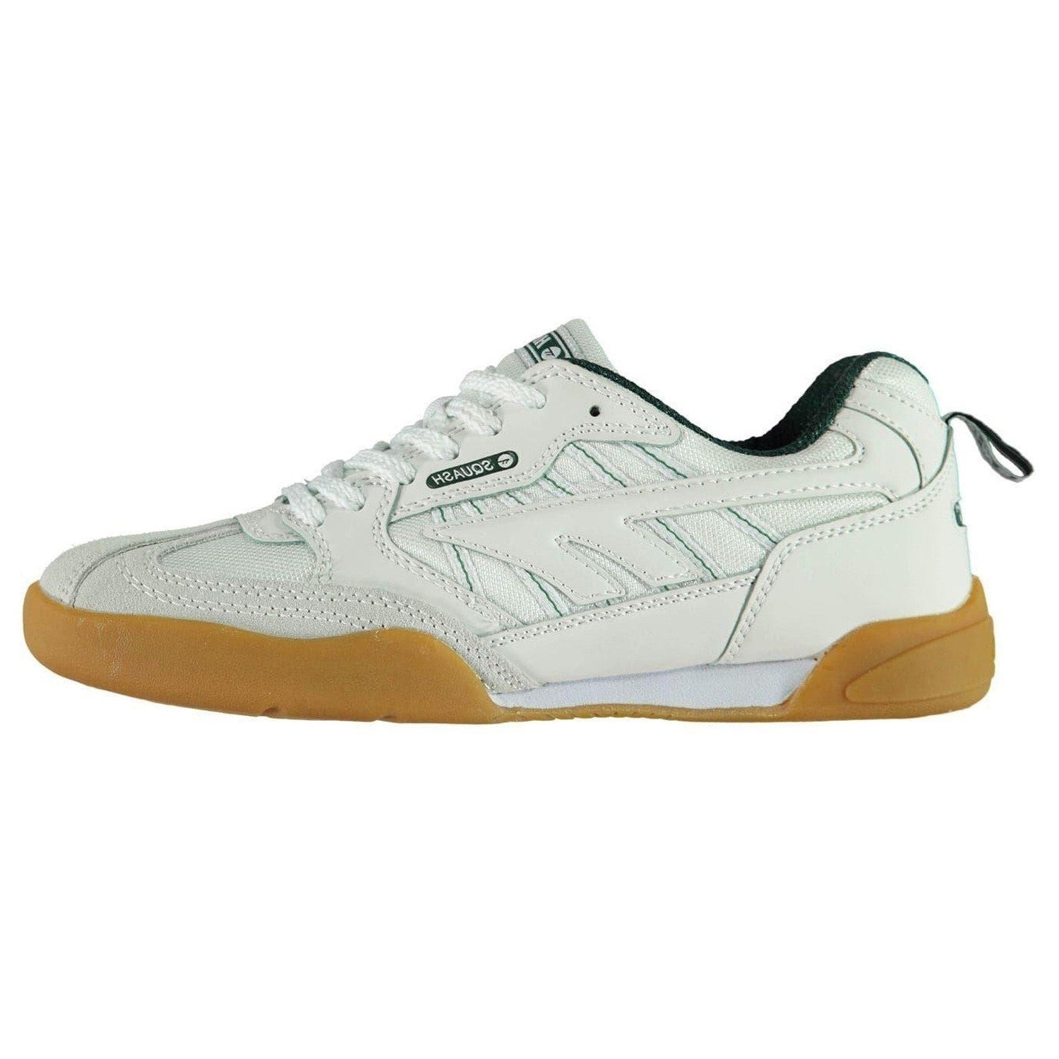 White-Green - Back - Hi-Tec Mens Suede Squash Shoes