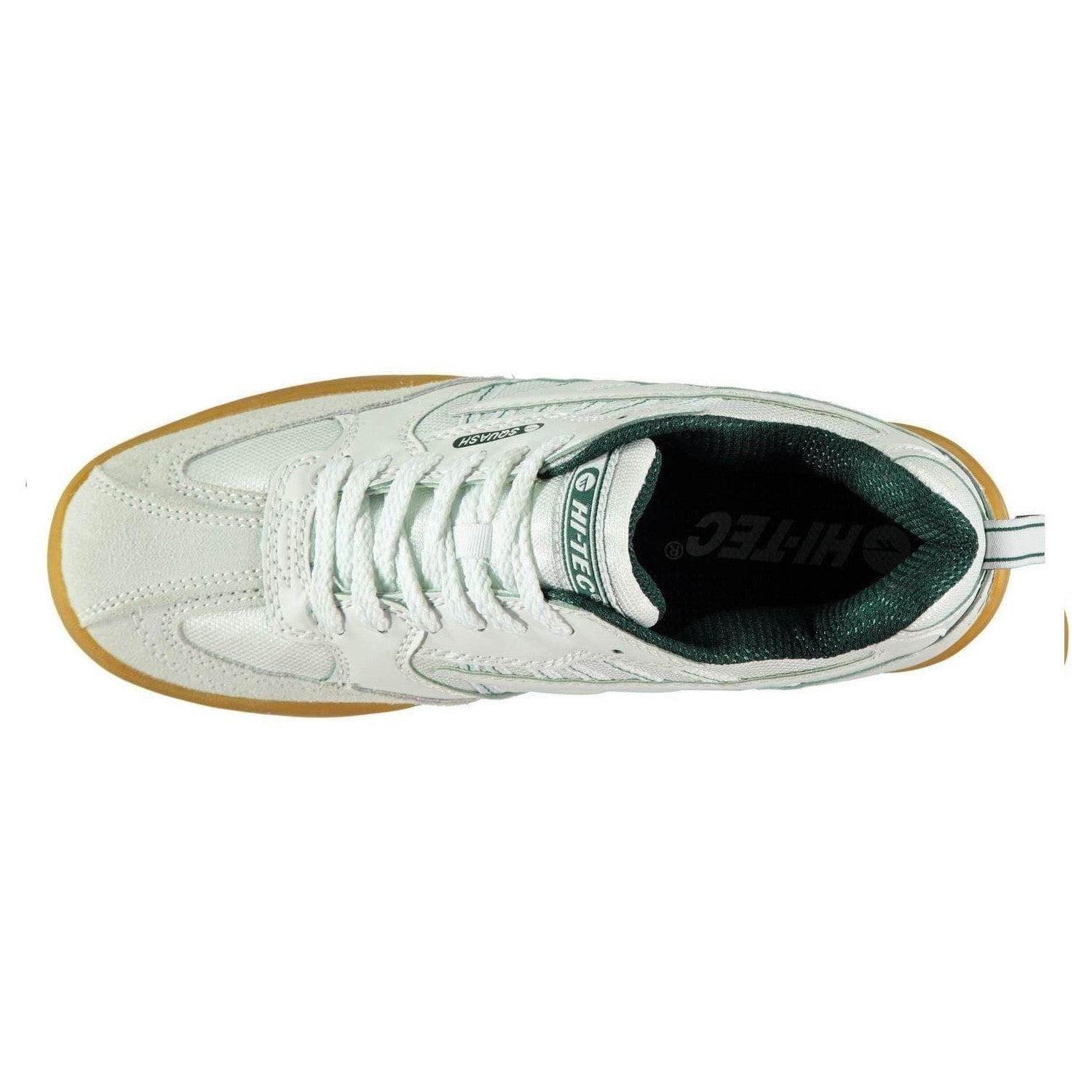 White-Green - Side - Hi-Tec Mens Suede Squash Shoes